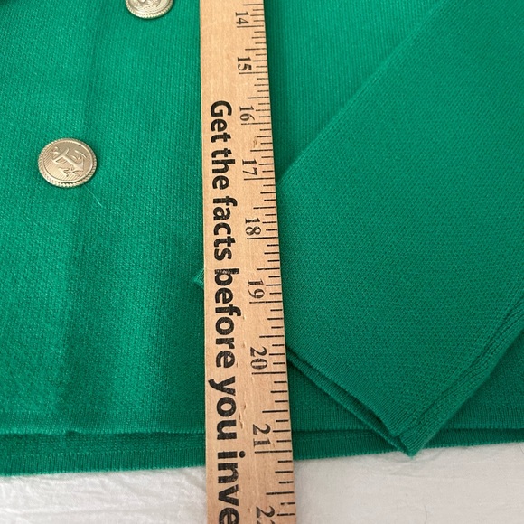 Tahari Kelly Green cardigan with brass buttons NEW - Picture 14 of 14